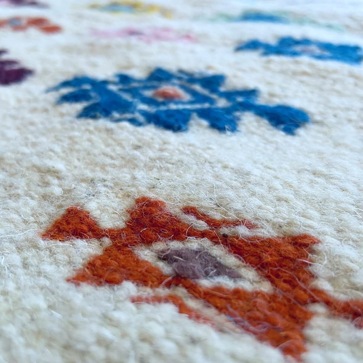 tappeto berbero Tappeto Kilim Yamine 67x104 cm Bianco / Multicolore (Fatto a mano, Lana, Tunisia) Tappeto kilim tunisino, in sti
