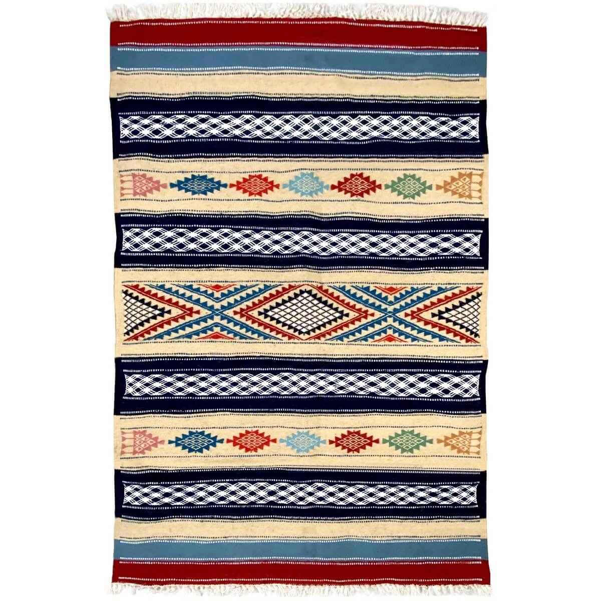 tappeto berbero Tappeto Kilim Aouina 96x153 Multicolore (Fatto a mano, Lana) Tappeto kilim tunisino, in stile marocchino. Tappet