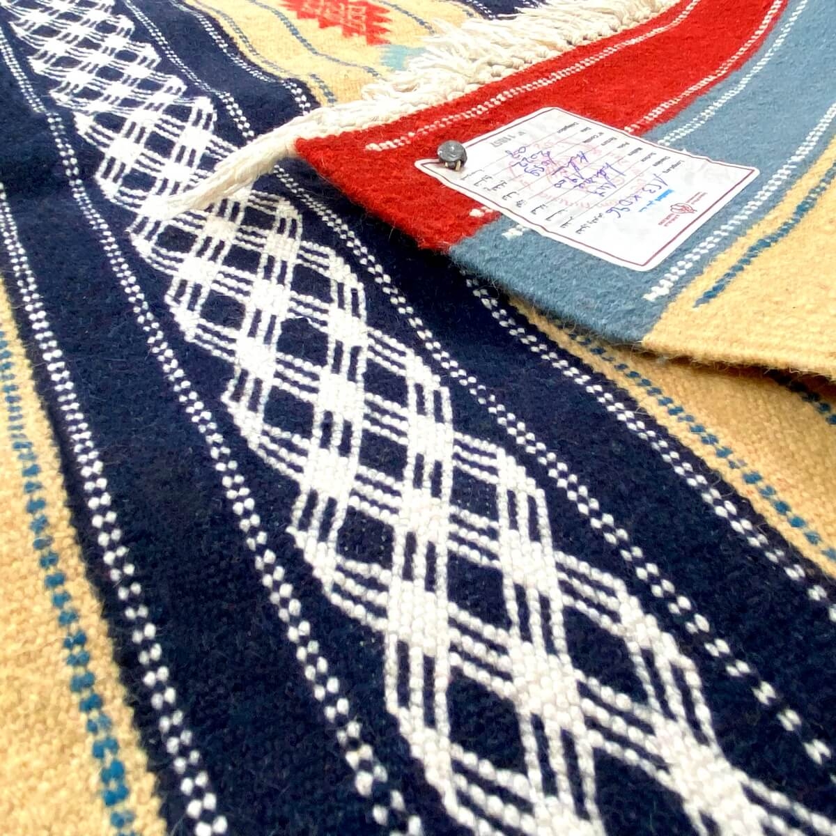 Tapete berbere Tapete Kilim Aouina 96x153 Multicor (Tecidos à mão, Lã) Tapete tunisiano kilim, estilo marroquino. Tapete retangu