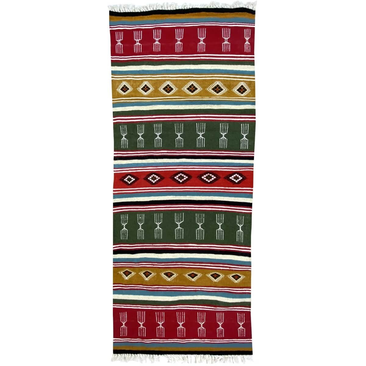 tappeto berbero Tappeto Kilim lungo Siga 70x180 Multicolore (Fatto a mano, Lana) Tappeto kilim tunisino, in stile marocchino. Ta