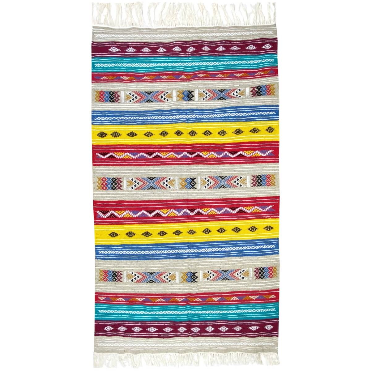 tappeto berbero Tappeto Kilim Kela 115x210 Multicolore (Fatto a mano, Lana) Tappeto kilim tunisino, in stile marocchino. Tappeto
