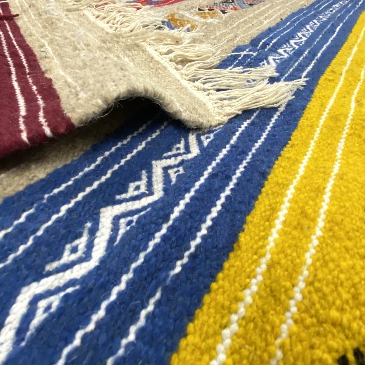 tappeto berbero Tappeto Kilim Kela 115x210 Multicolore (Fatto a mano, Lana) Tappeto kilim tunisino, in stile marocchino. Tappeto