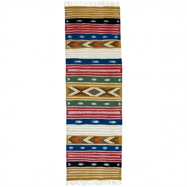 tappeto berbero Tappeto Kilim lungo Tadla 60x190 Multicolore (Fatto a mano, Lana) Tappeto kilim tunisino, in stile marocchino. T