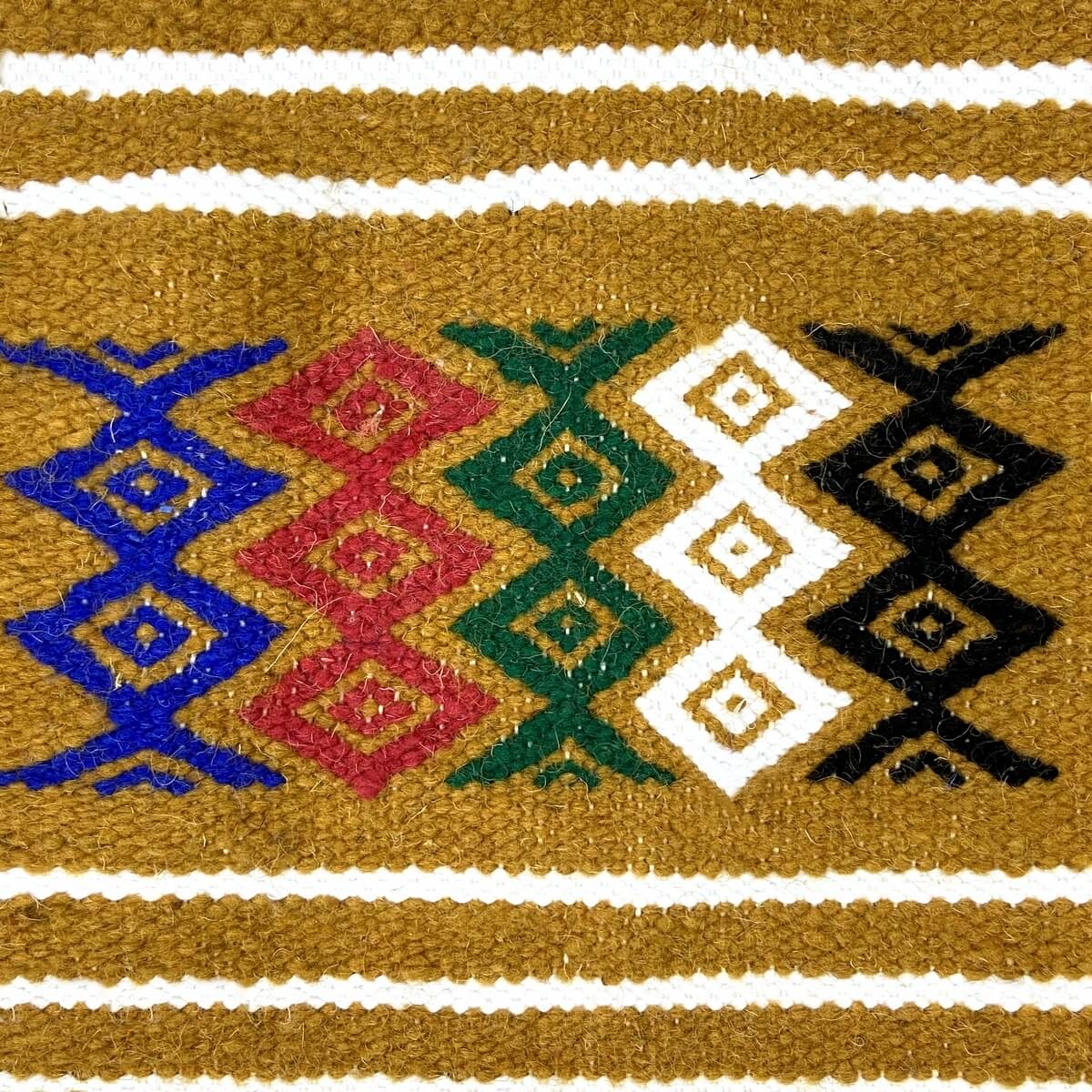 Tapete berbere Tapete Kilim Kenza 118 x198 Amarelo (Tecidos à mão, Lã, Tunísia) Tapete tunisiano kilim, estilo marroquino. Tapet