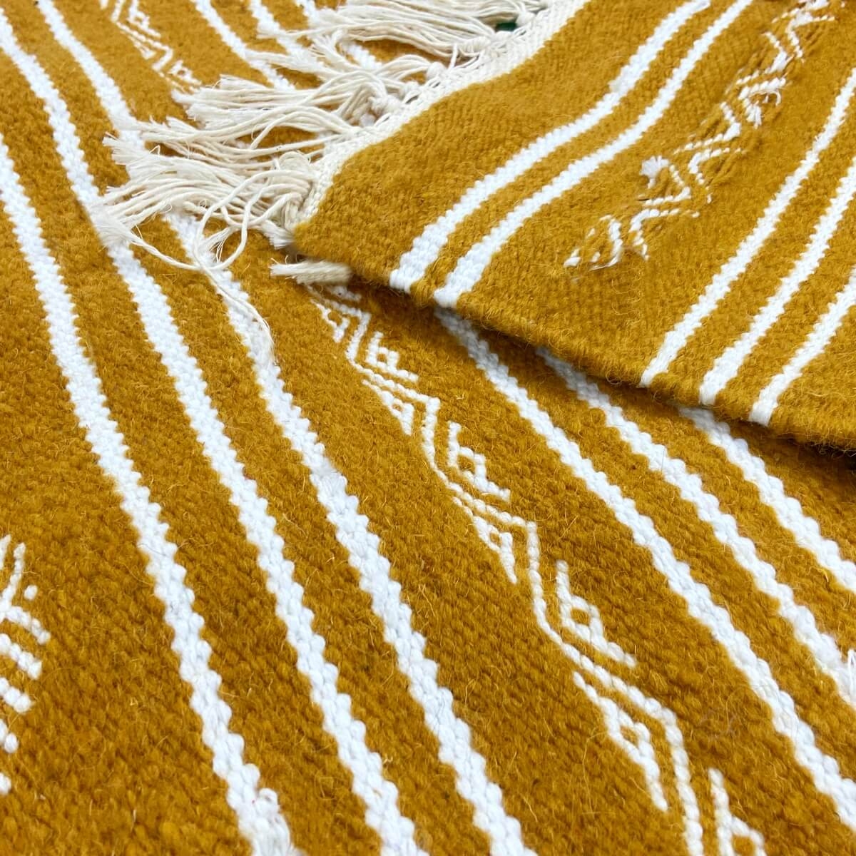 Tapete berbere Tapete Kilim Kenza 118 x198 Amarelo (Tecidos à mão, Lã, Tunísia) Tapete tunisiano kilim, estilo marroquino. Tapet
