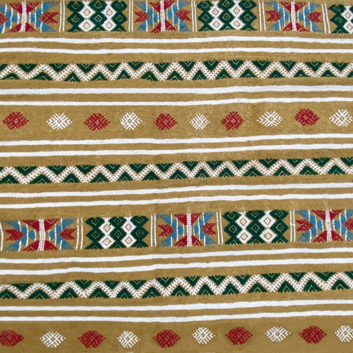 Berber carpet Rug Kilim Takut 103x173 yellow/White (Handmade, Wool, Tunisia) Tunisian Rug Kilim style Moroccan rug. Rectangular 