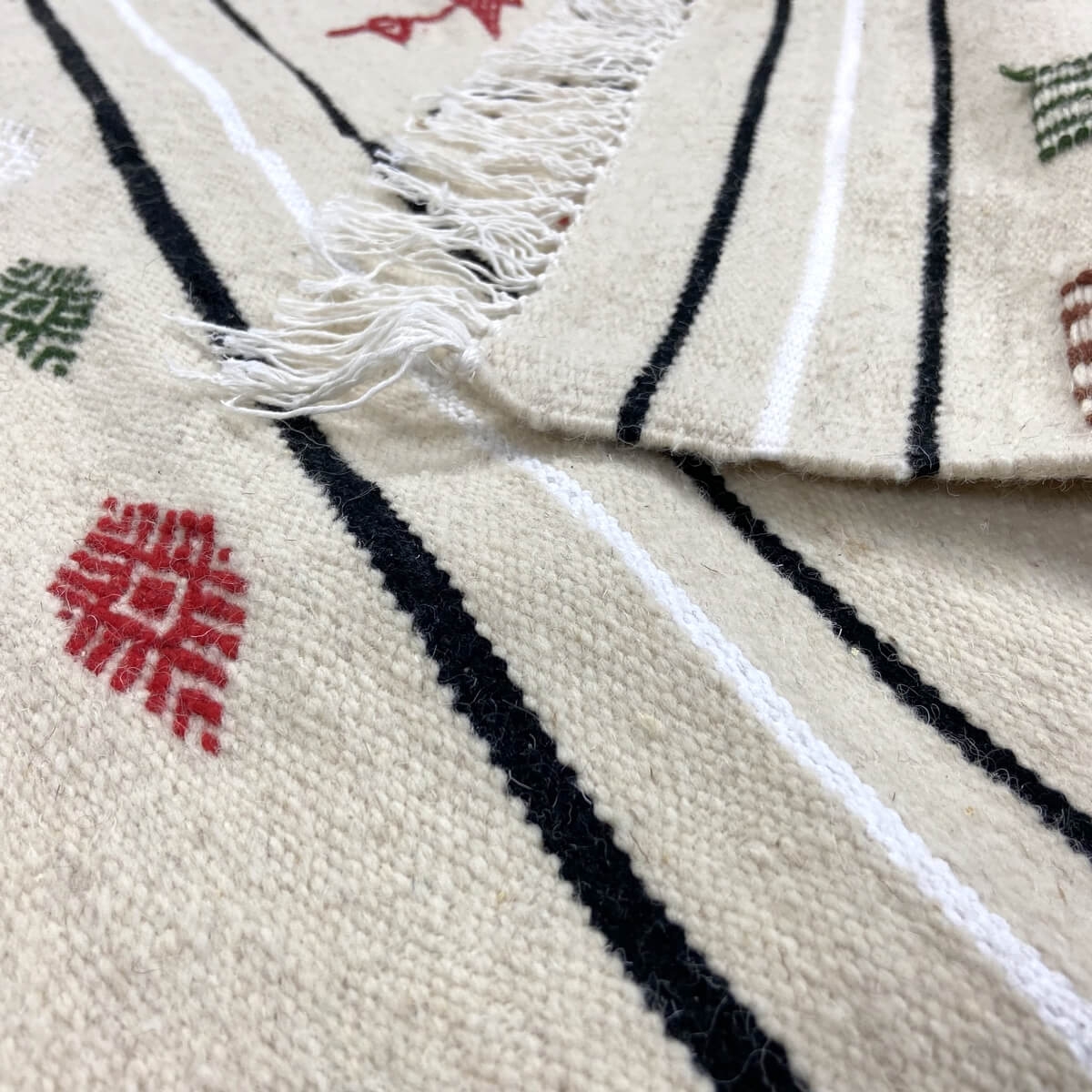 tappeto berbero Tappeto Kilim Tamlat 96x148 Ecru (Fatto a mano, Lana) Tappeto kilim tunisino, in stile marocchino. Tappeto retta