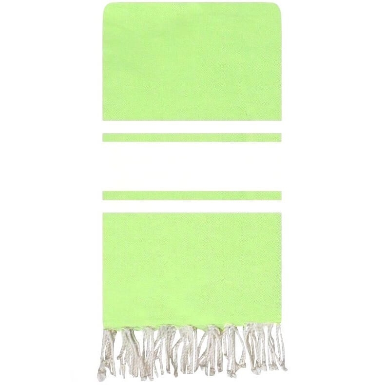 Tapis berbère Fouta Pistache Toile - 100x200 - Vert - 100% coton Serviette fouta originale de Tunisie. Format classique 100x200 