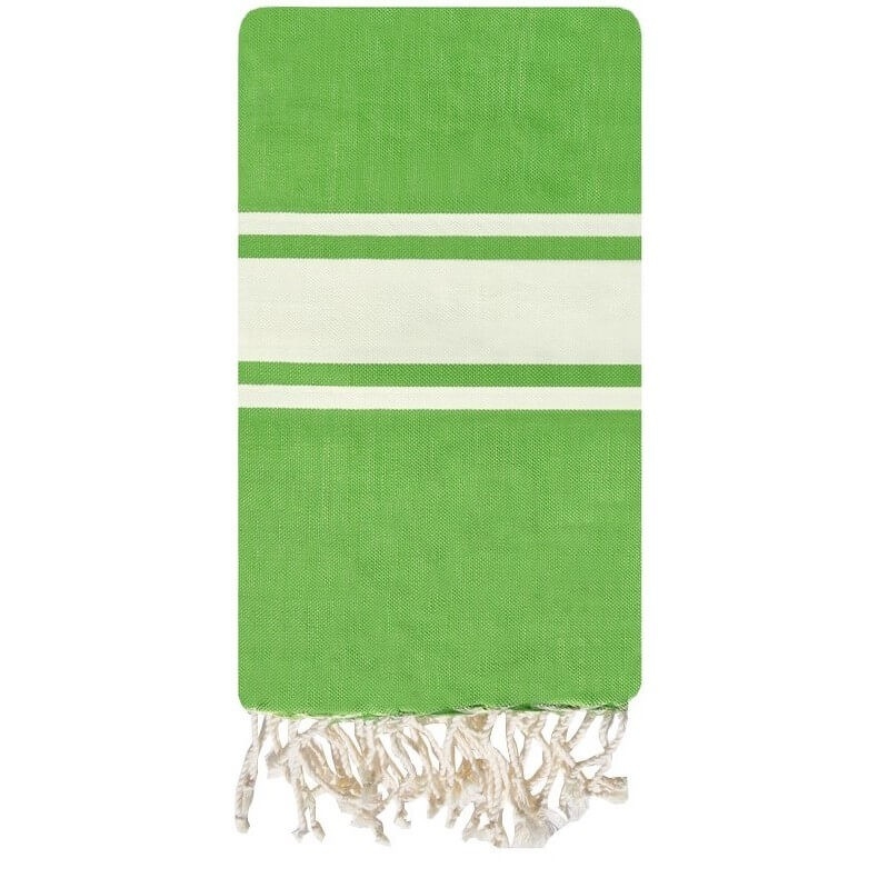 Tapis berbère Fouta Pomme Toile - 100x200 - Vert - 100% coton Serviette fouta originale de Tunisie. Format classique 100x200 cm,