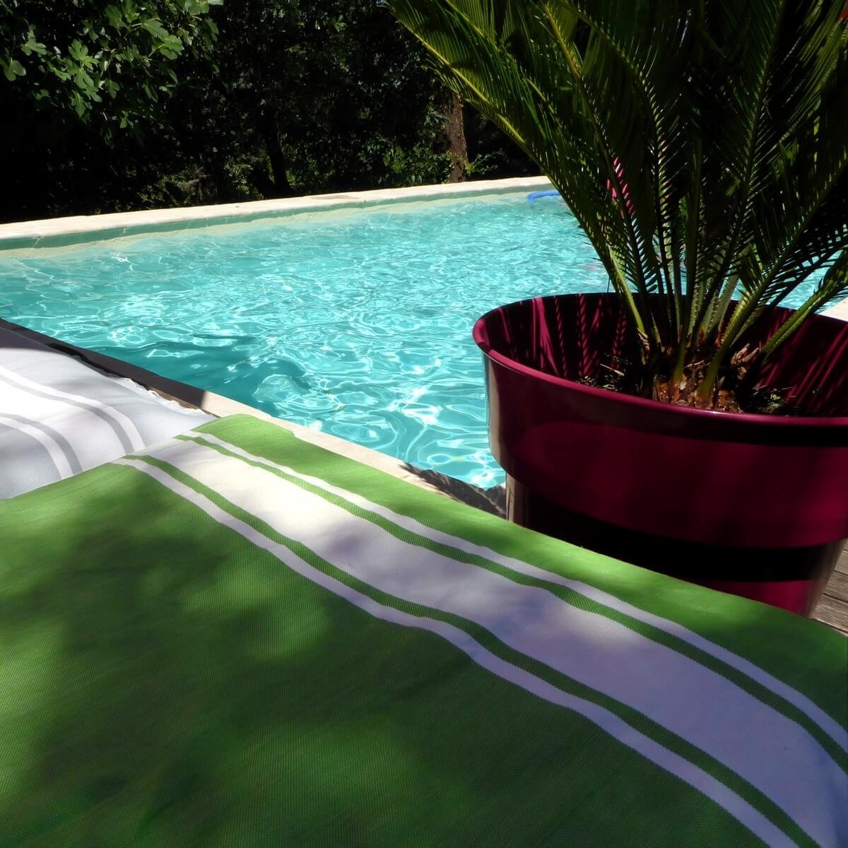 Tapis berbère Fouta Pomme Toile - 100x200 - Vert - 100% coton Serviette fouta originale de Tunisie. Format classique 100x200 cm,