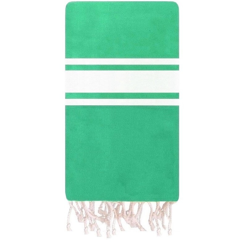 Berber carpet Fouta Trèfle Canvas - 100x200 - Green - 100% cotton Original fouta towel from Tunisia. Classic format 100x200 cm, 