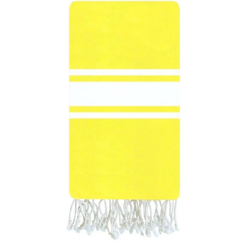 Tapis berbère Fouta Citron Toile - 100x200 - Jaune - 100% coton Serviette fouta originale de Tunisie. Format classique 100x200 c