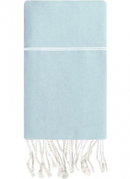 tappeto berbero Fouta Europa Intrecciata - 100x200 - Blu - 100% cotone Asciugamano originale fouta dalla Tunisia. Formato classi