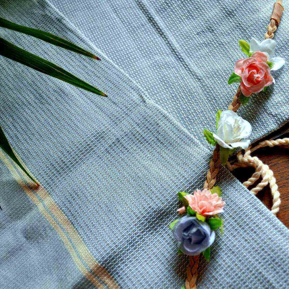 Tapis berbère Fouta Europa Nattée - 100x200 - Bleu - 100% coton Serviette fouta originale de Tunisie. Format classique 100x200 c