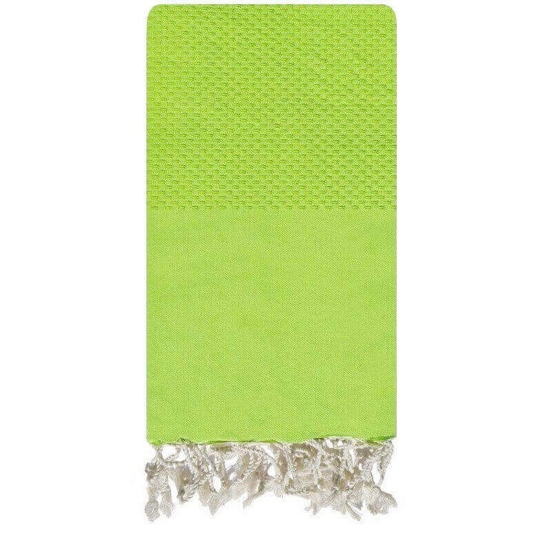 Tapis berbère Fouta Lime Nid d'abeille - 100x200 - Vert lime - 100% coton Serviette fouta originale de Tunisie. Format classique