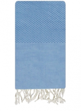 tappeto berbero Fouta Pacifique Nido d'ape - 100x200 - Blu - 100% cotone Asciugamano originale fouta dalla Tunisia. Formato clas