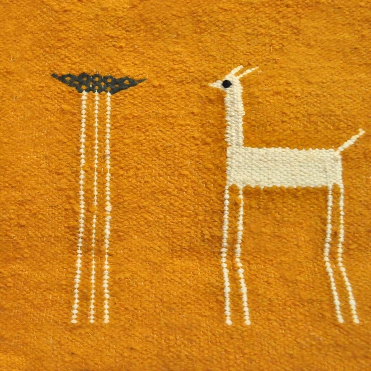 Berber tapijt Tapijt Kilim Waha 60 x 107 Jeel/Rood/Groen (Handgeweven, Wol, Tunesië) Tunesisch kilimdeken, Marokkaanse stijl. Re