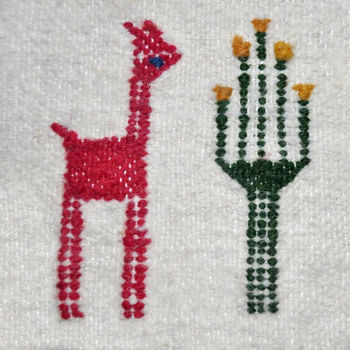 Berber Teppich Teppich Kelim El Batan 60x110  Grau/Schwarz/Rot (Handgewebt, Wolle) Tunesischer Kelim-Teppich im marokkanischen S