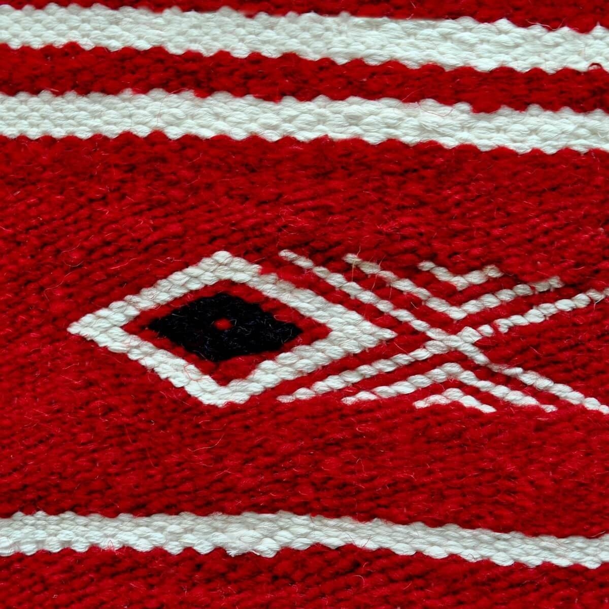 Tapete berbere Tapete Kilim Rekka 60x100 Vermelho/Branco (Tecidos à mão, Lã, Tunísia) Tapete tunisiano kilim, estilo marroquino.