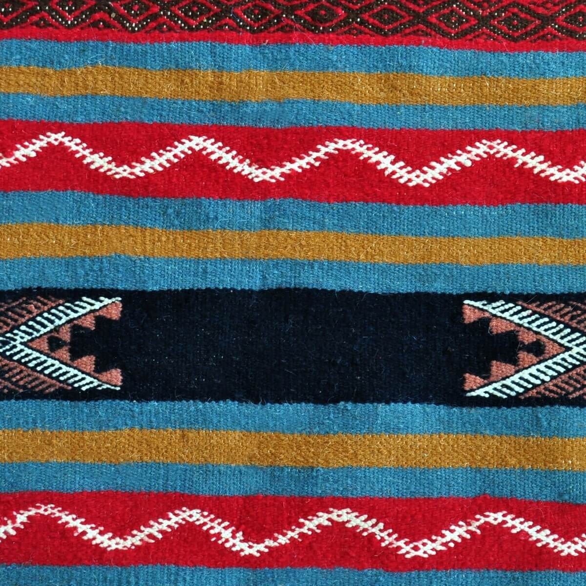 Tapis berbère Tapis Kilim Halep 80x115 Bleu/Rouge/Jaune (Tissé main, Laine) Tapis kilim tunisien style tapis marocain. Tapis rec