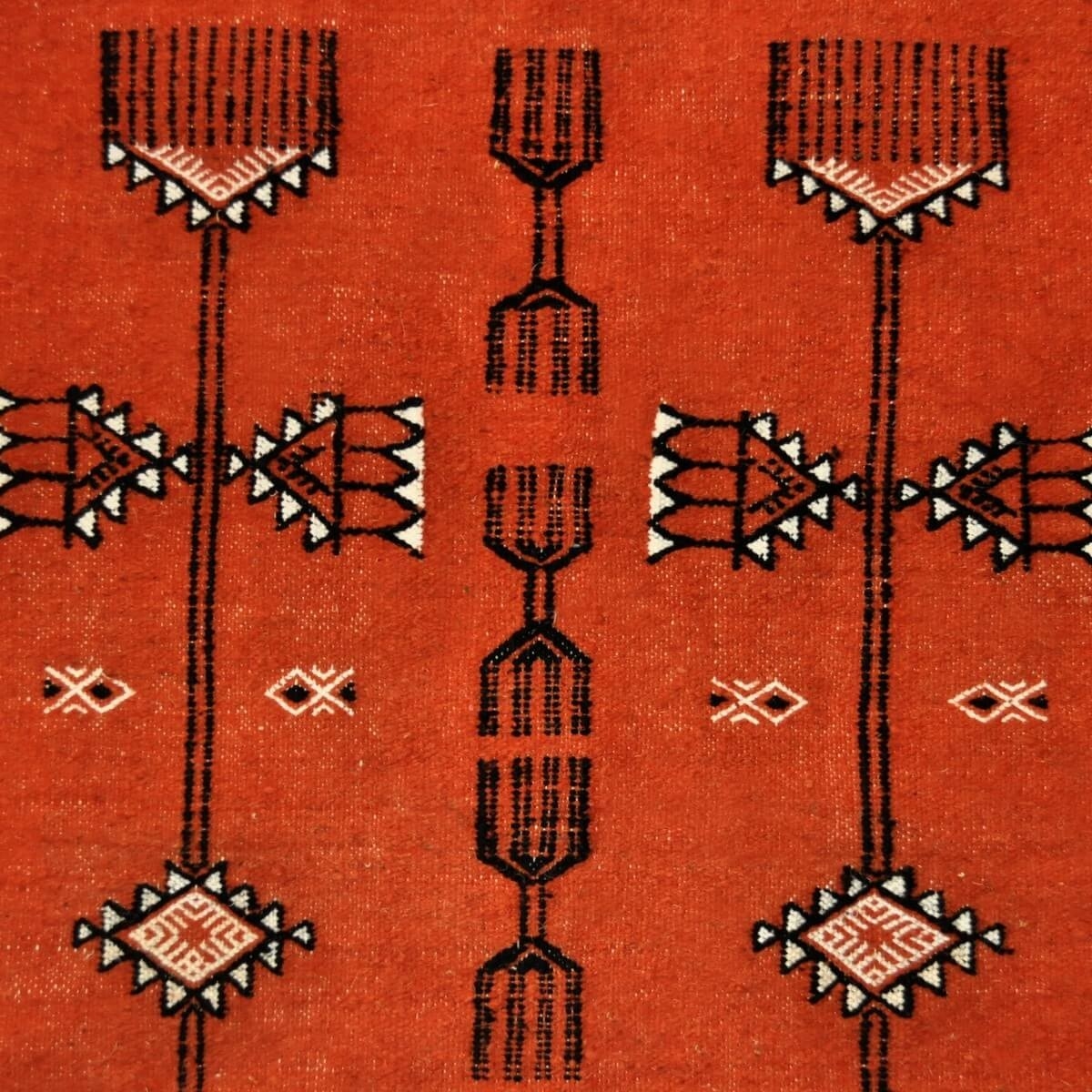 Tapete berbere Tapete Kilim Azumar 95x170 Laranja/Preto (Tecidos à mão, Lã, Tunísia) Tapete tunisiano kilim, estilo marroquino. 