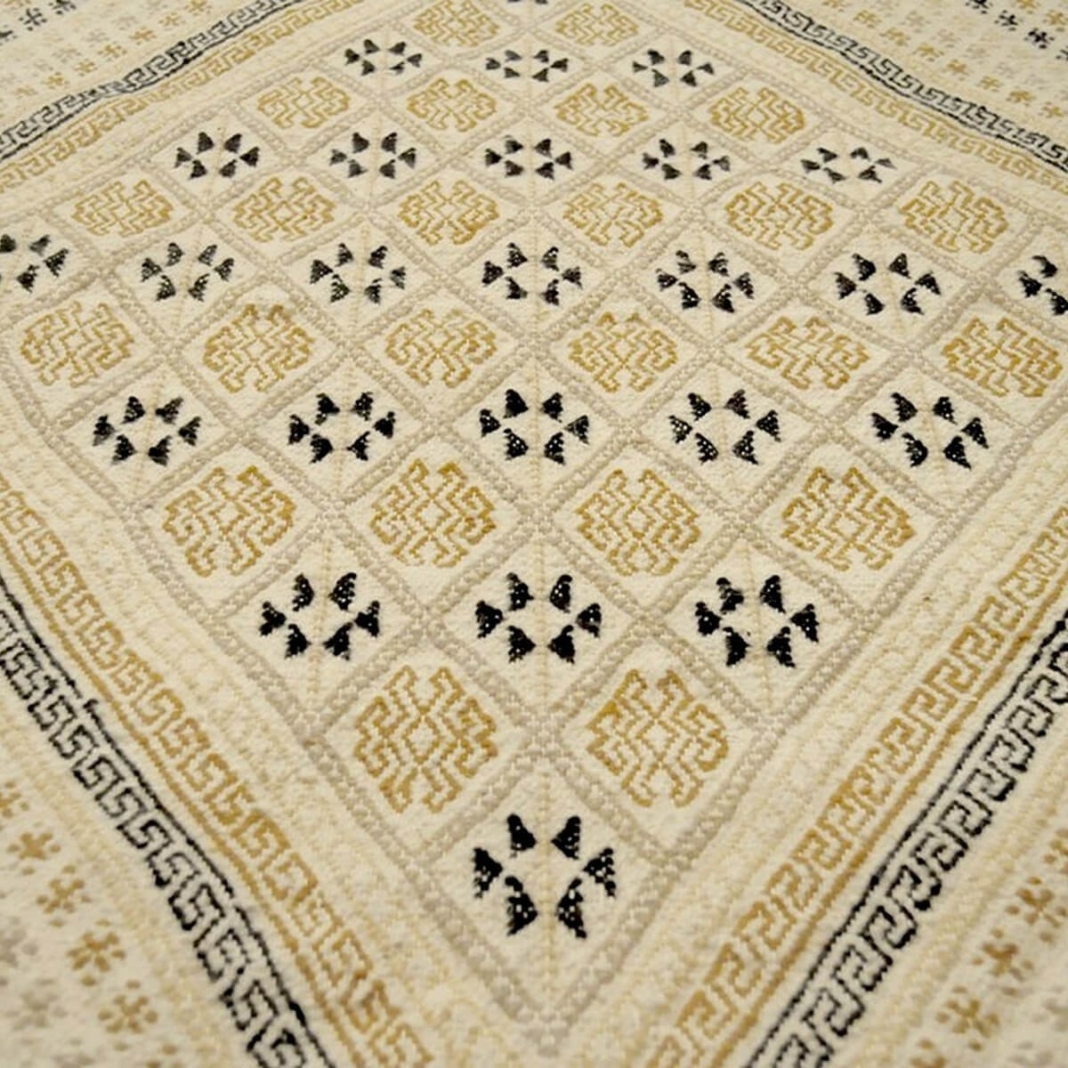 Berber Teppich Teppich Margoum Sefnou 115x190 Beige (Handgefertigt, Wolle, Tunesien) Tunesischer Margoum-Teppich aus der Stadt K