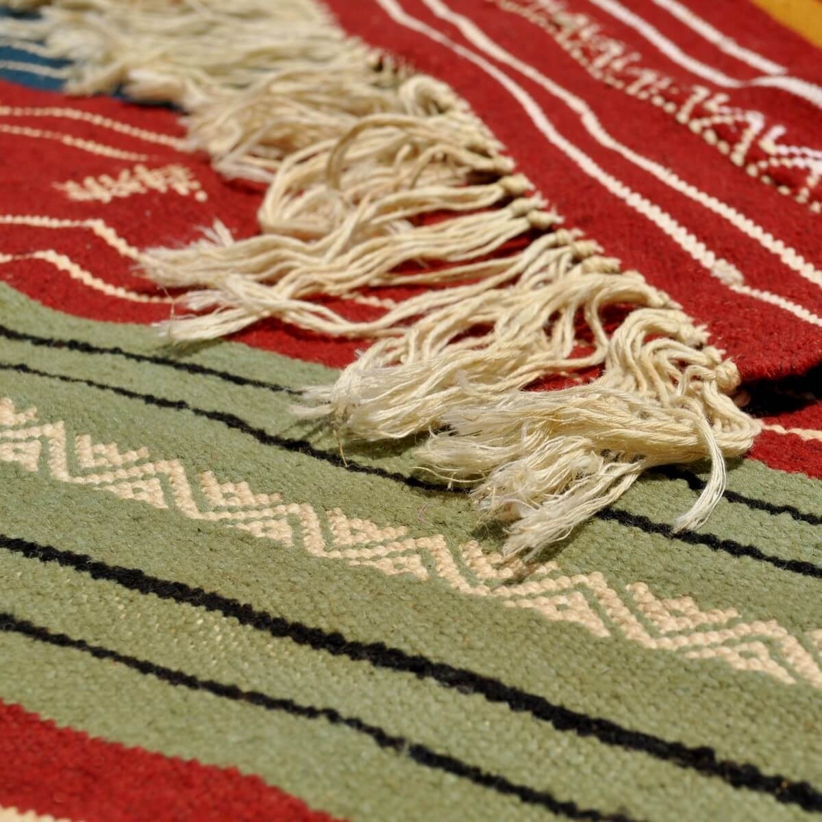 tappeto berbero Tappeto Kilim Matmata 110x210 Multicolore (Fatto a mano, Lana, Tunisia) Tappeto kilim tunisino, in stile marocch