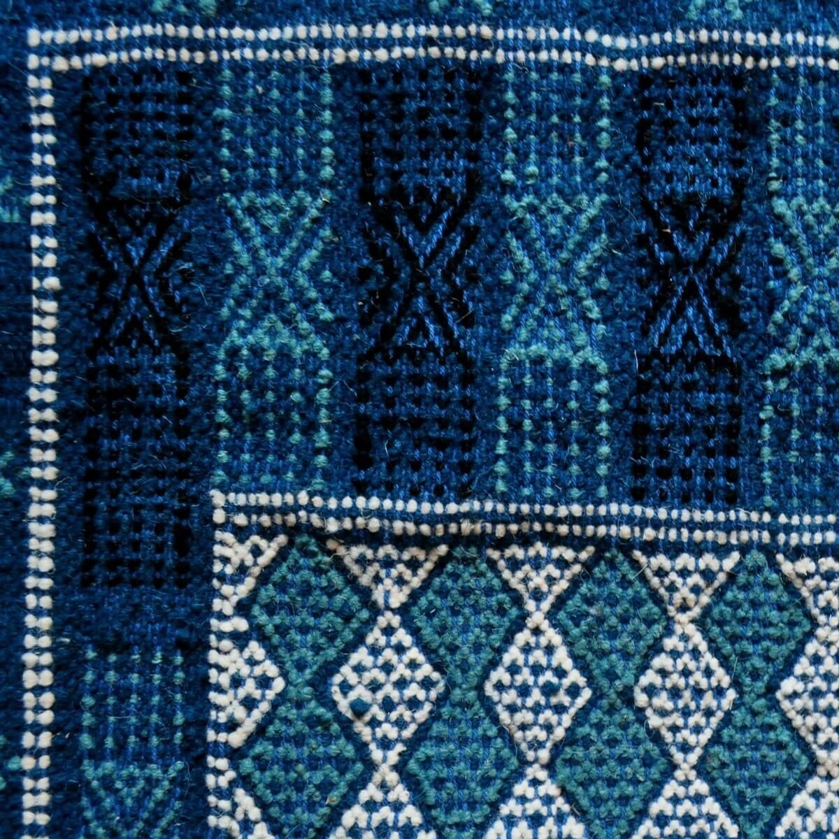 Berber Teppich Teppich Margoum Nidhal 120x180 Blau/Weiß (Handgefertigt, Wolle, Tunesien) Tunesischer Margoum-Teppich aus der Sta