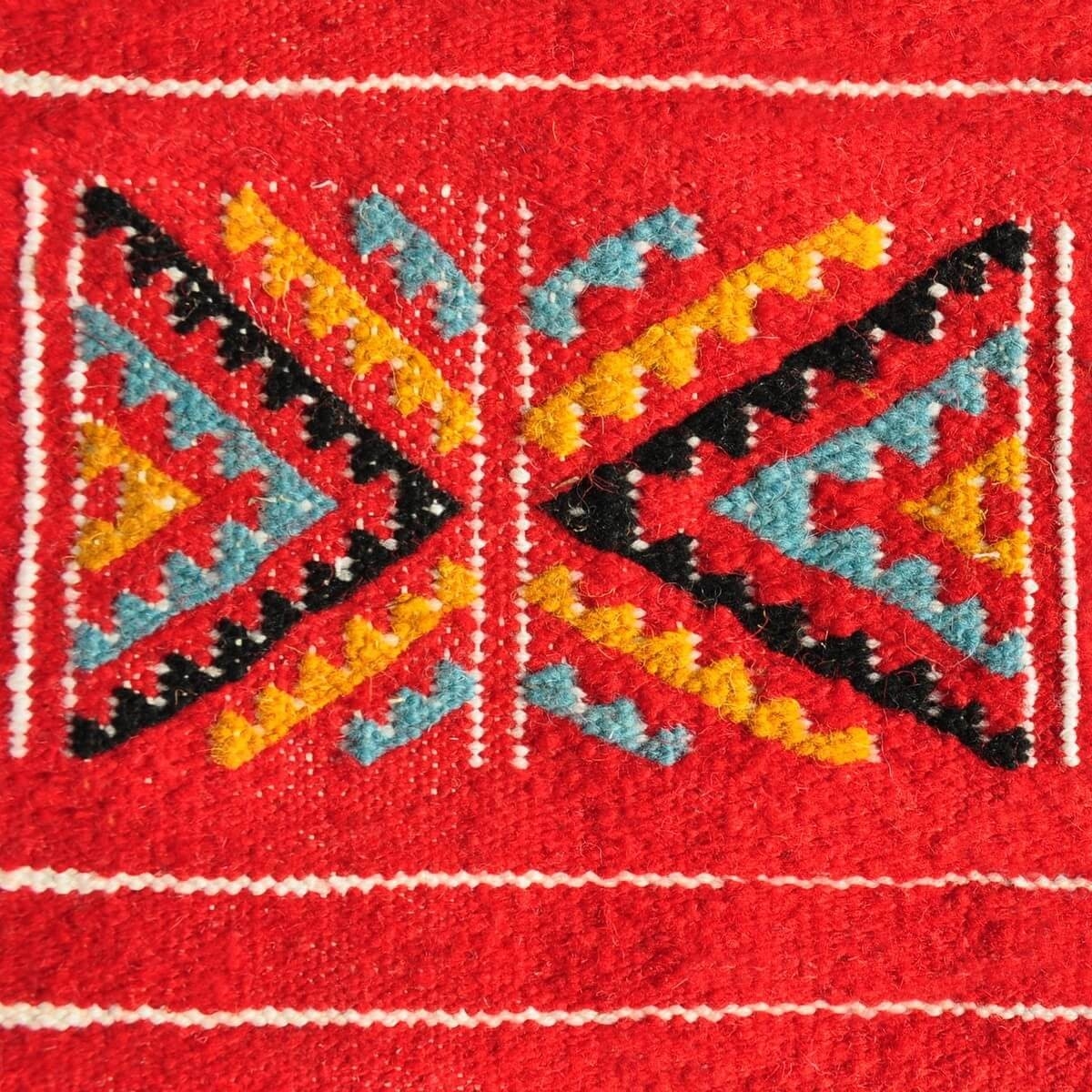 Berber carpet Rug Kilim Tazarka 115x220 Multicolour (Handmade, Wool, Tunisia) Tunisian Rug Kilim style Moroccan rug. Rectangular