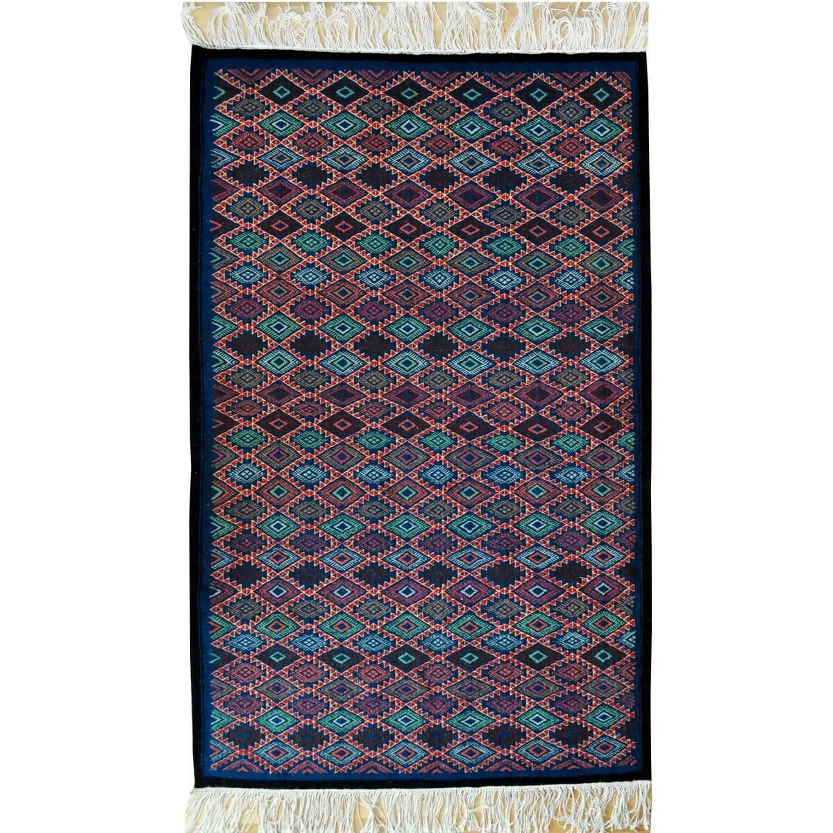 Berber Teppich Teppich Kelim Nassim 120x195 Blau/Rot/Grün (Handgewebt, Wolle) Tunesischer Kelim-Teppich im marokkanischen Stil. 