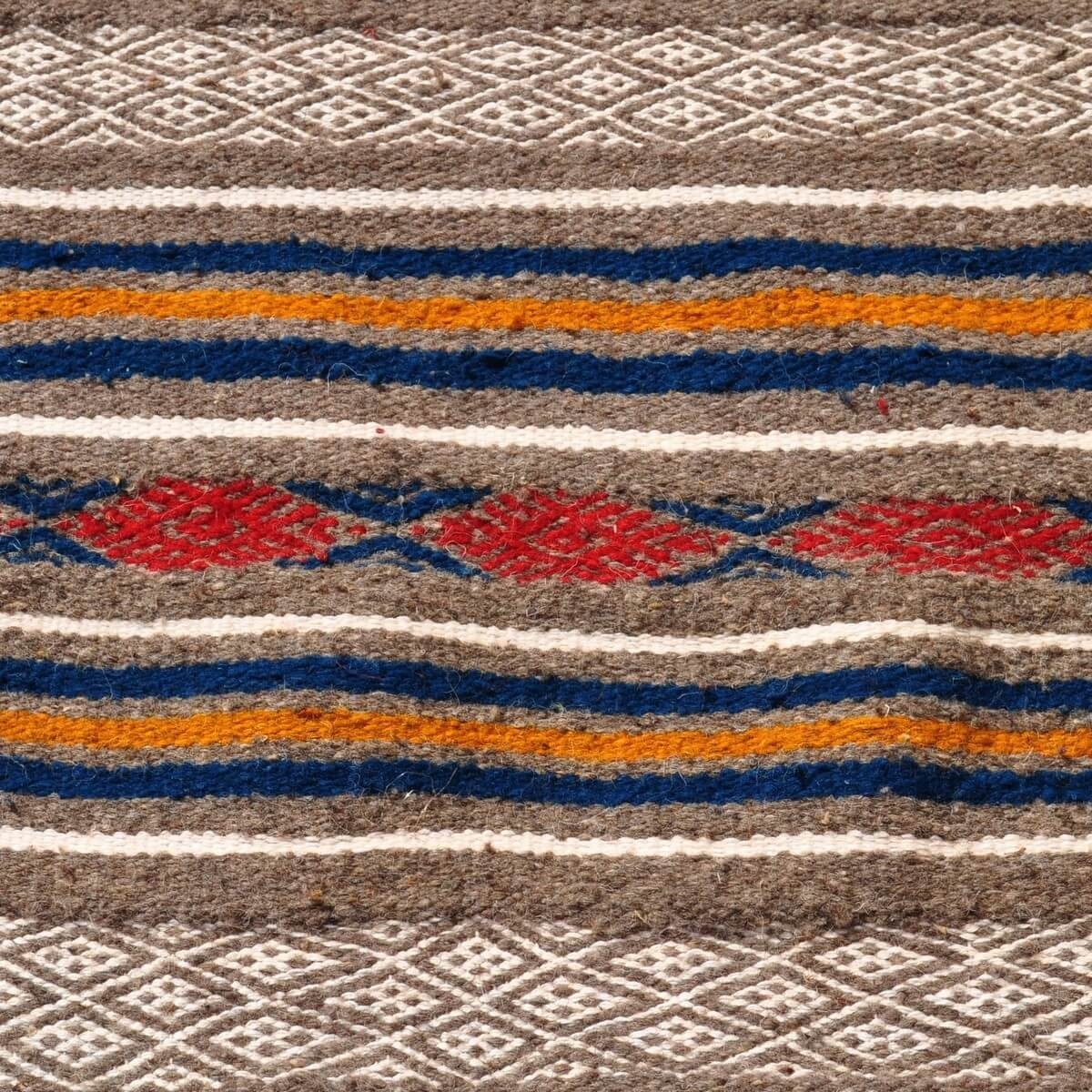Tapis berbère Tapis Kilim El Bey 145x255 Gris/Rouge/Bleu/Jaune (Tissé main, Laine) Tapis kilim tunisien style tapis marocain. Ta