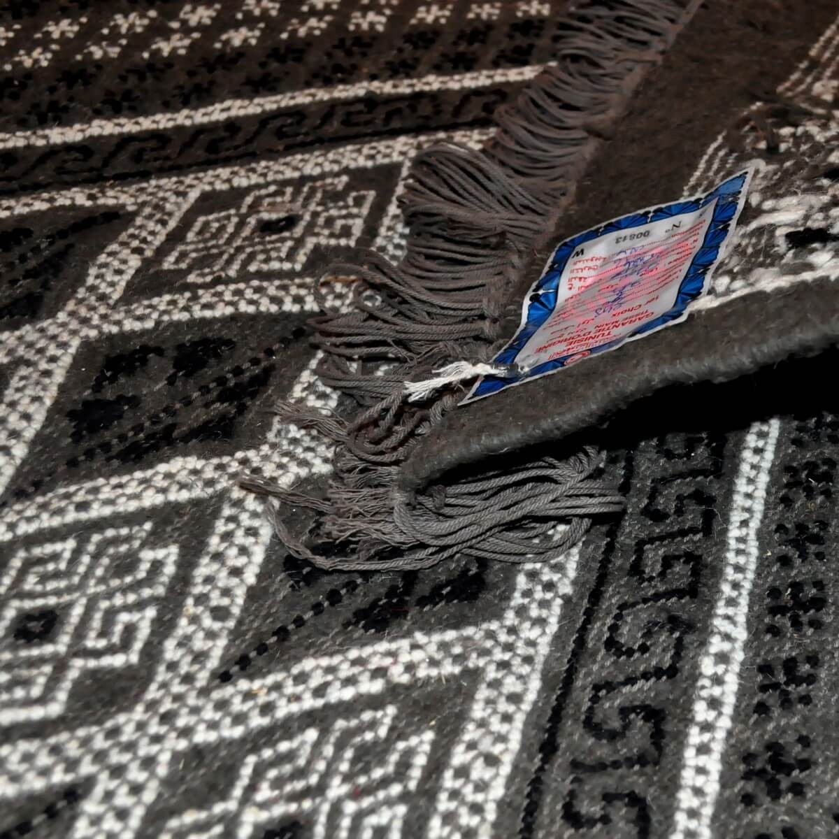 Berber Teppich Großer Teppich Margoum Kesra 165x250  Grau anthrazit (Handgefertigt, Wolle) Tunesischer Margoum-Teppich aus der S