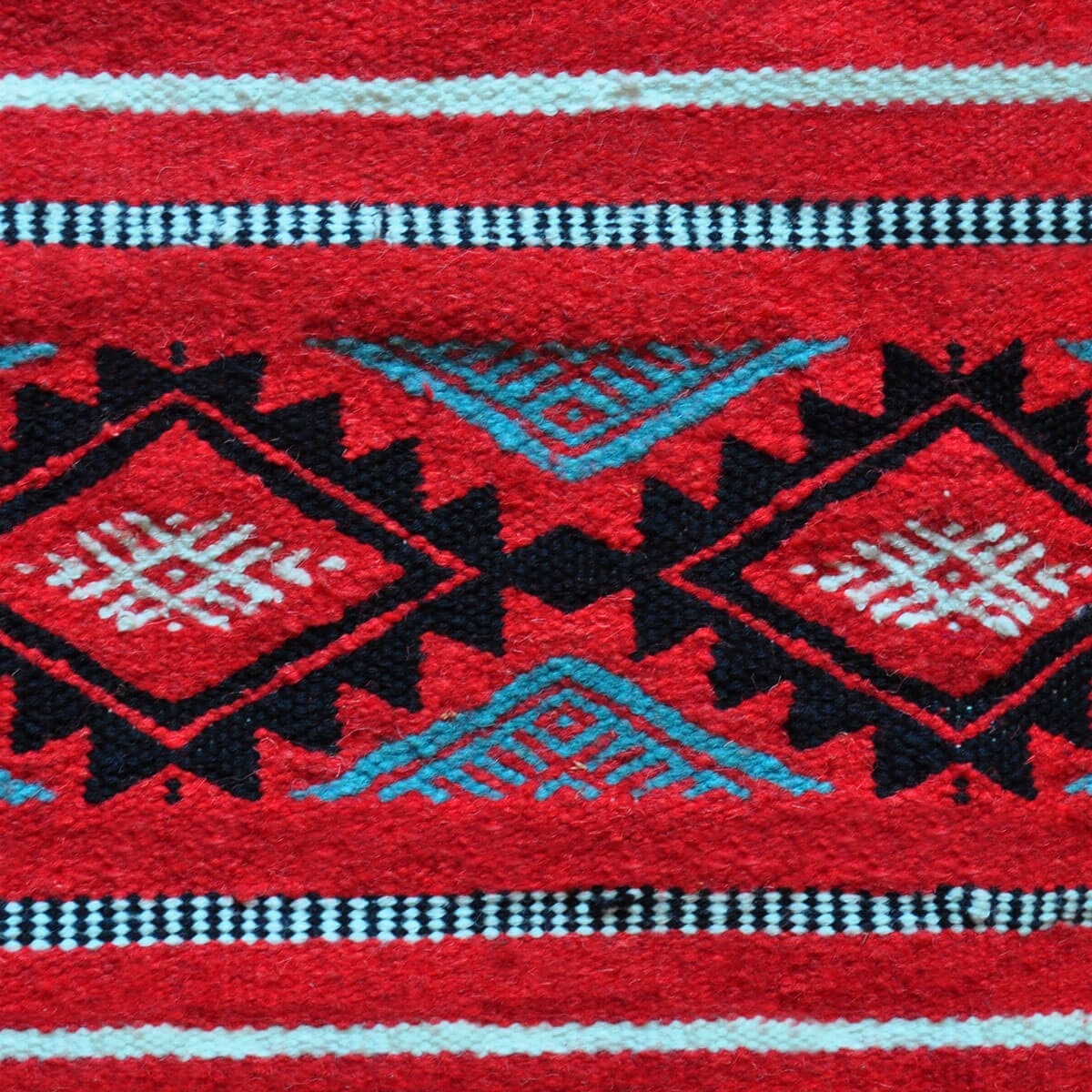 Alfombra bereber Alfombra Kilim Soumoud 137x240 Rojo/Amarillo/Azul (Hecho a mano, Lana) Alfombra kilim tunecina, estilo marroquí