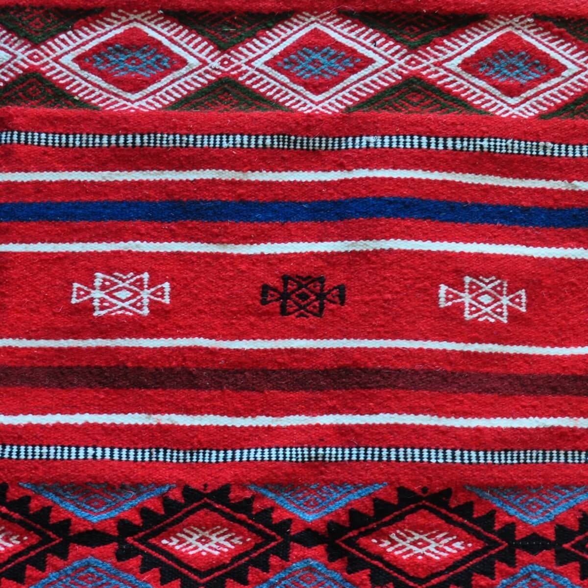 Tapete berbere Tapete Kilim Soumoud 137x240 Vermelho/Amarelo/Azul (Tecidos à mão, Lã) Tapete tunisiano kilim, estilo marroquino.