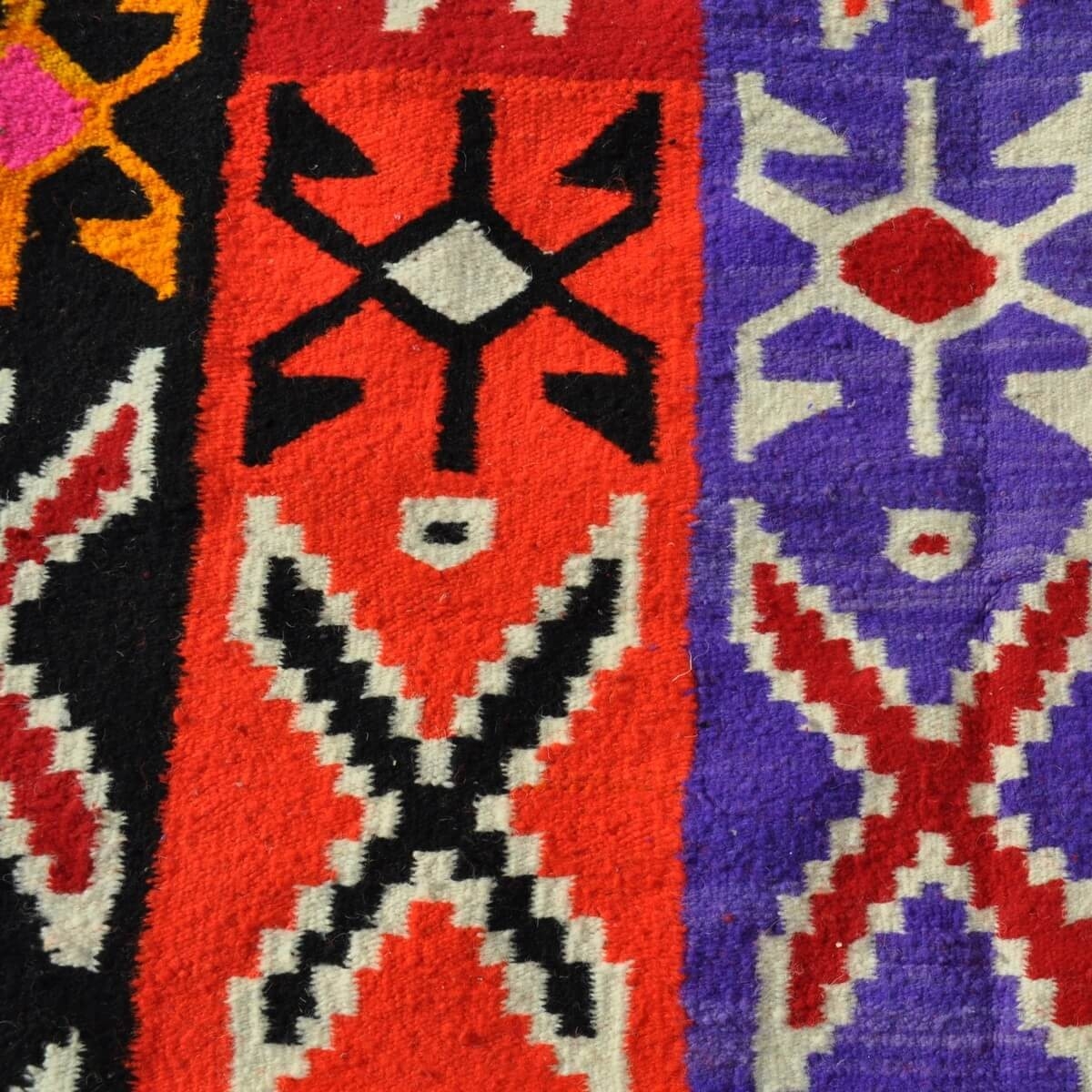 Berber Teppich Großer Teppich Kelim Sama 135x240 Mehrfarben (Handgewebt, Wolle, Tunesien) Tunesischer Kelim-Teppich im marokkani