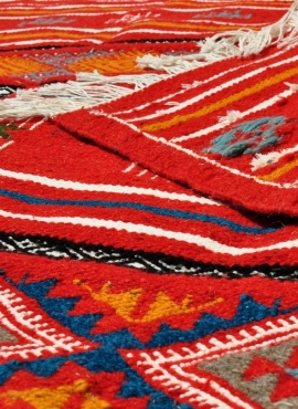 Grosser Teppich Kelim Bir Salah 180x305 Rot Handgewebt Wolle