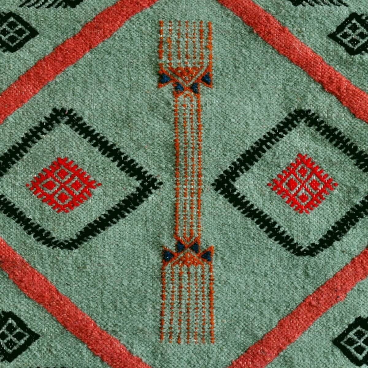 Tapis berbère Tapis Kilim long Aouled 60x215 Bleu (Tissé main, Laine, Tunisie) Tapis kilim tunisien style tapis marocain. Tapis 